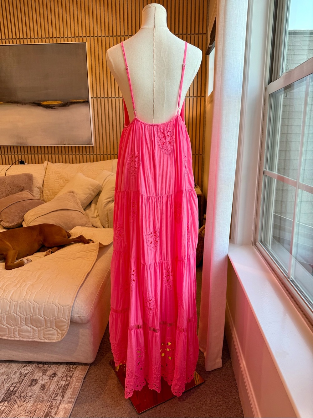 Farm Rio Neon Pink Maxi Dress - Picture 4 of 6